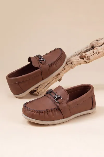 Taba ( 31 - 36 ) Toka Detaylı Erkek Çocuk Loafer Ayakkabı 463214