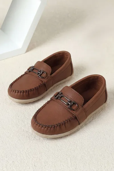 Taba ( 31 - 36 ) Toka Detaylı Erkek Çocuk Loafer Ayakkabı 463214