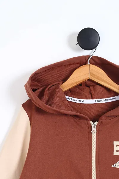 Taba (6-9 Yaş) Skate Champ Ön Arka Baskılı Kapüşonlu Fermuarlı Erkek Çocuk Takım 337143