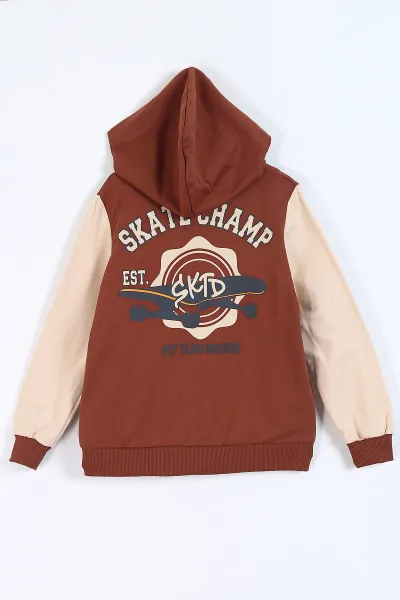 Taba (6-9 Yaş) Skate Champ Ön Arka Baskılı Kapüşonlu Fermuarlı Erkek Çocuk Takım 337143