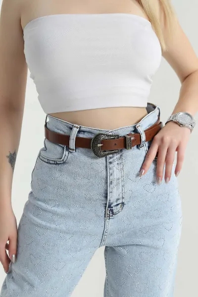 Taba Antik Toka Detaylı Kadın Kemer 470493
