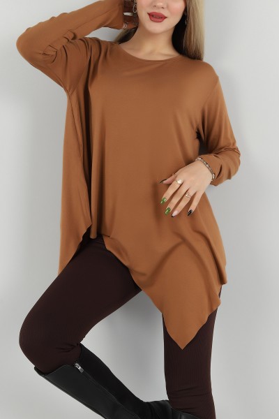 Taba Asimetrik Kesim Viskon Bluz -T 148792
