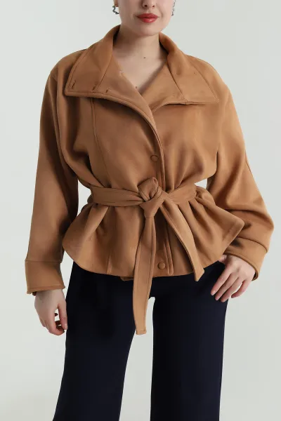Taba Astarlı Cepli Süet Kadın Mont 498300