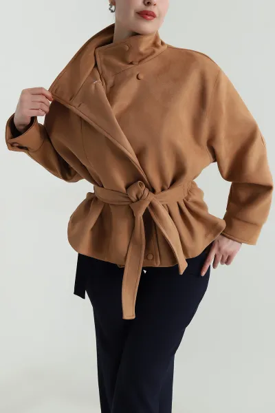 Taba Astarlı Cepli Süet Kadın Mont 498300