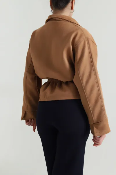 Taba Astarlı Cepli Süet Kadın Mont 498300