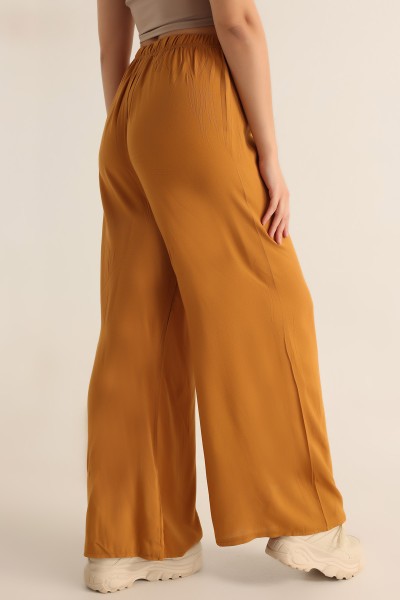 Taba Bağlamalı Beli Lastikli Dokuma Viskon Pantolon 182300