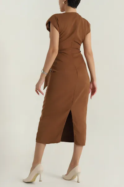 Taba Bağlamalı Süet Elbise 404681