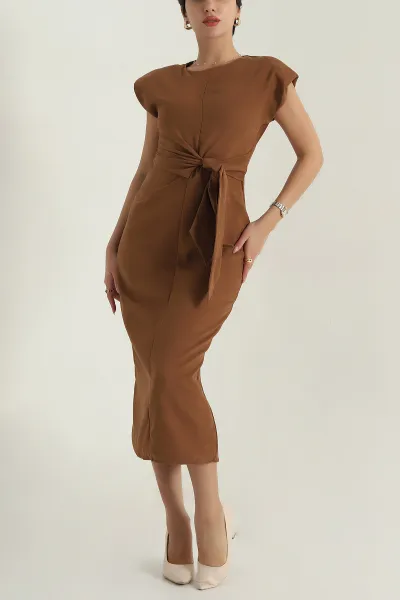 Taba Bağlamalı Süet Elbise 404681