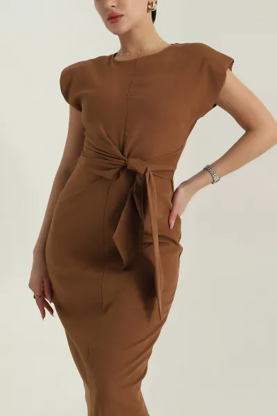 Taba Bağlamalı Süet Elbise 404681