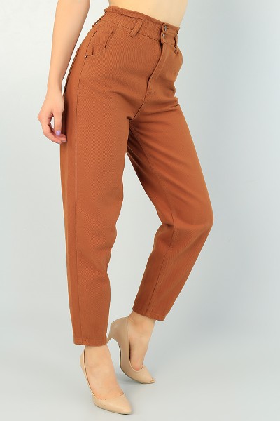 Taba Beli Lastikli Bayan Mom Kot Pantolon 73084