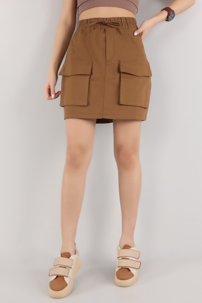 Taba Beli Lastikli Gabardin Etek 166968