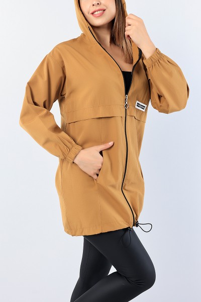 Taba Beli Sıkmalı Bayan İnce Mevsimlik Mont 75127