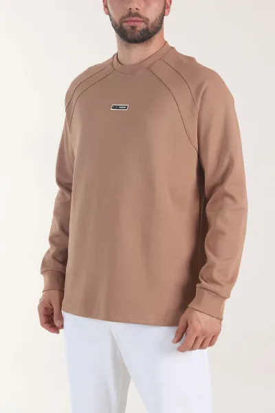 Taba Bisiklet Yaka Erkek Sweatshirt 406590