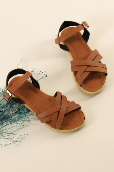 Taba Çapraz Bantlı Kadın Sandalet 285349