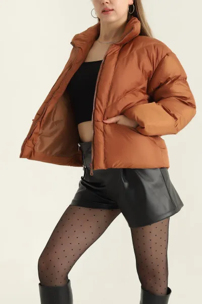 Taba Cepli Dolumlu Şişme Bayan Mont 306394