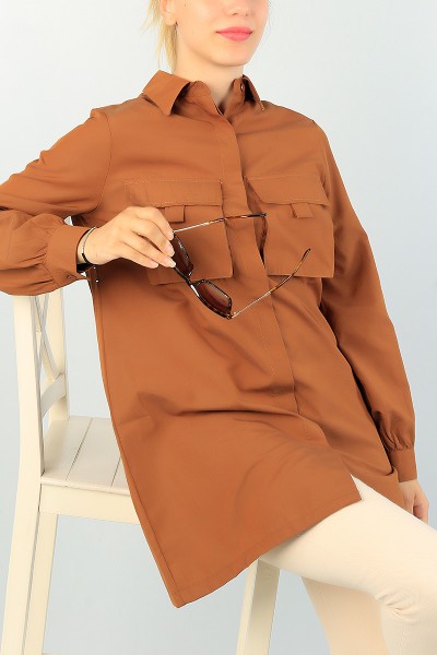 Taba Cepli Poplin Gömlek Tunik 67475