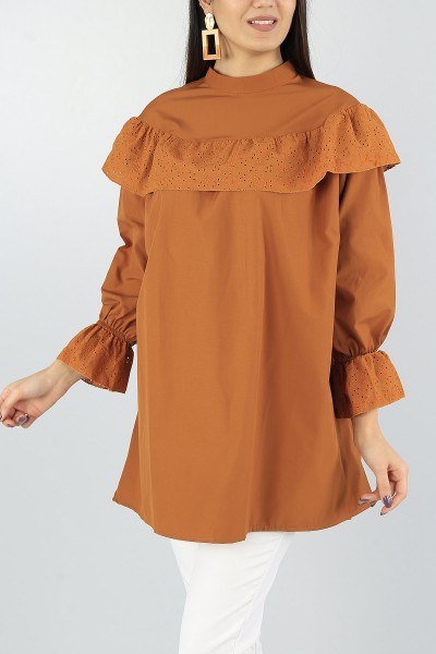 Taba Fisto İşlemeli Bayan Poplin Tasarım 56377