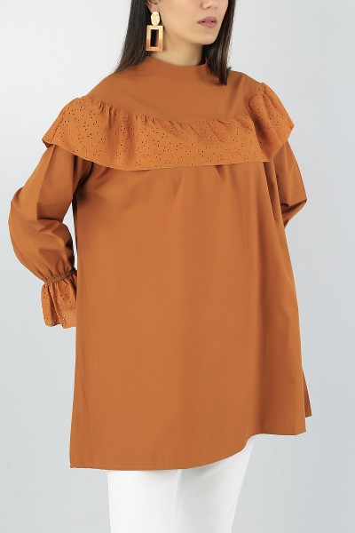 Taba Fisto İşlemeli Bayan Poplin Tasarım 56377