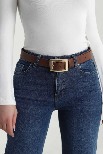 Taba Gold Kare Tokalı Kadın Kemer 489483