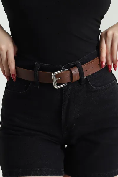 Taba Gümüş Tokalı Kadın Kemer 477086