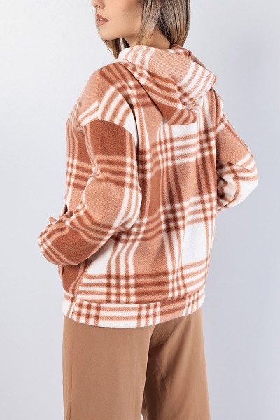 Taba Kapüşonlu Bayan Polar Sweat 78720