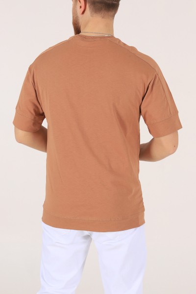 Taba Kolları Lastikli Oversize Erkek Tişört 172420