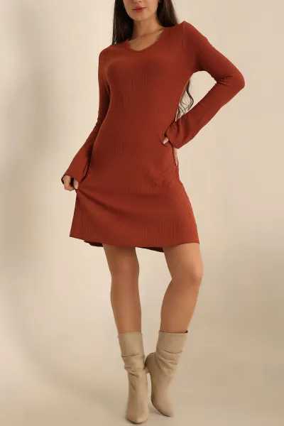 Taba Likralı Yeni Sezon Elbise 228534