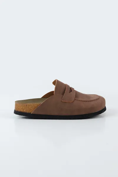 Taba Nubuk Kadın Loafer Terlik 500439