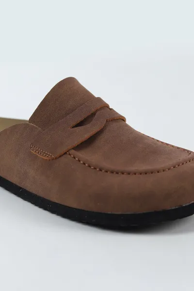 Taba Nubuk Kadın Loafer Terlik 500439