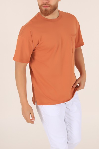 Taba Oversize Cep Detay Erkek Tişört 169690