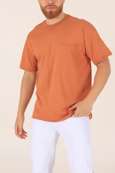Taba Oversize Cep Detay Erkek Tişört 169690