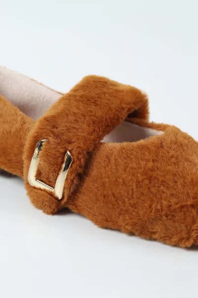 Taba Peluş Toka Detaylı Kadın Ev Babeti 491435