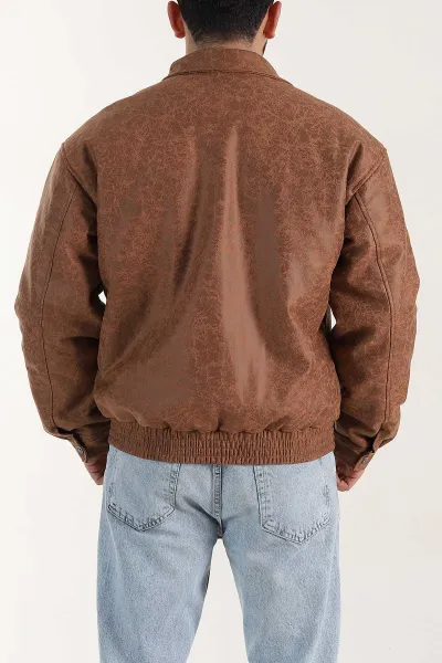 Taba Relaxed Fit Bel Lastikli İçi Dolgulu Erkek Bomber Mont 398714