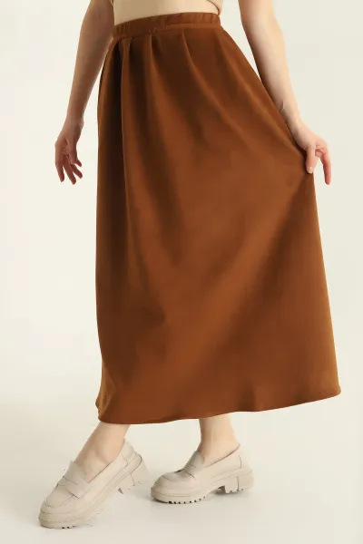 Taba Süet Beli Lastikli Cepli Çan Etek 320383