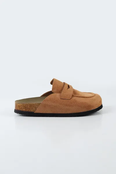 Taba Süet Kadın Loafer Terlik 500435