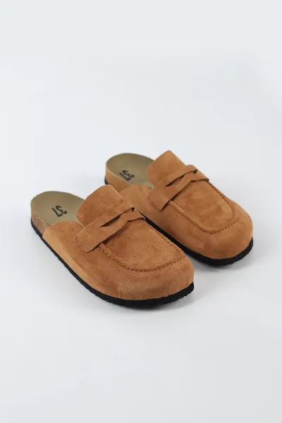 Taba Süet Kadın Loafer Terlik 500435
