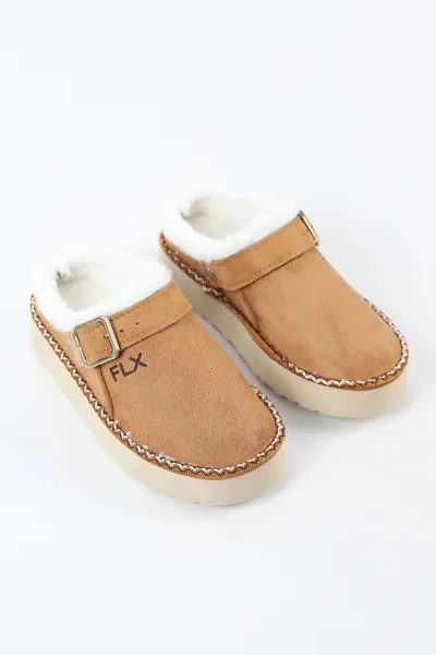 Taba Süet Peluş Detay Kadın Terlik 496609