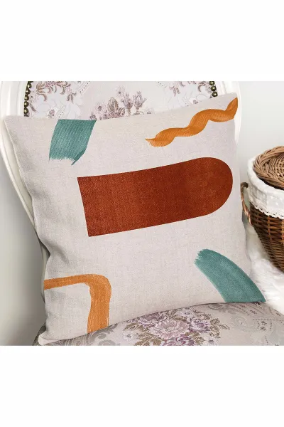 43x43 Dijital Baskılı Fermuarlı Modern Kırlent Kılıfı 308692