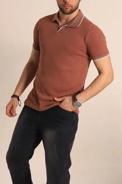 Tarçın Regular Fit Jakarlı Polo Yaka Triko Tişört 263236