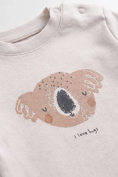 Taş (0-9 Ay) Koala Baskılı 2'li Erkek Bebek  Takım 472996