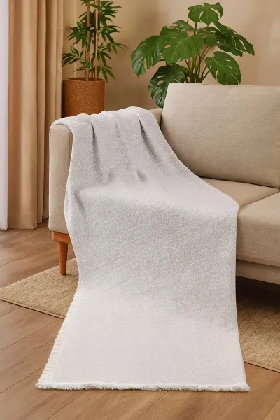 Gri 180x220 Cm Kaymaz Çok Amaçlı Pamuklu Lüx Çekyat Örtüsü & Koltuk Örtüsü & Koltuk Şalı 385698