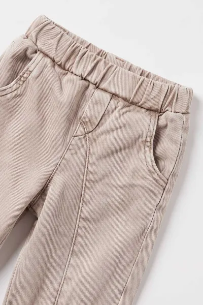 Taş (2-5 Yaş)Kapüşonlu Çıtçıt Düğmeli Gabardin Ceket Pantolonlu Erkek Çocuk 3'lü Takım 477977