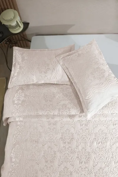 Bej 240x260 Çift Kişilik Gelin Seti Yatak Örtüsü 288934