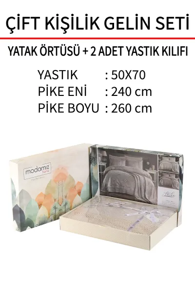 Taş 240x260 Dantelli Çift Kişilik Gelin Seti Yatak Örtüsü 282723