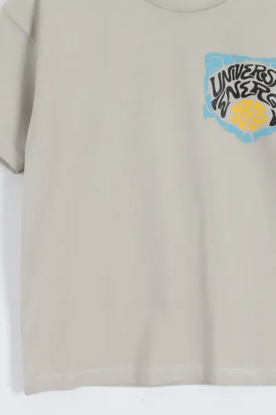 Taş (3-12 Yaş) Universal Baskılı   Kısa Kol   Erkek Çocuk Tişört 354401