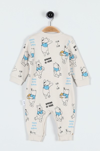 Taş (3-15 Ay) Ballı Ayı Baskılı Erkek Bebe Tulum 184240