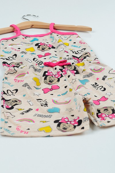 Taş (3-7 yaş) Minnie Baskılı Kız Çocuk Şort Tulum 105675