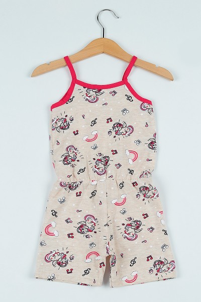 Taş (3-7 yaş) Minnie Baskılı Kız Çocuk Şort Tulum 105675
