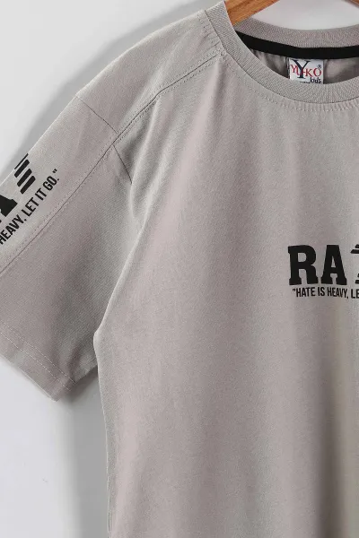 Taş (4-12 Yaş) Ra 7  Baskılı Süprem Erkek Çocuk Tişört 442890