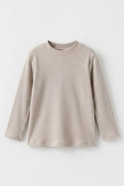Taş (5-12 Yaş) Yarım Balıkçı Yaka Kaşkorse  Çocuk Body Sweatshirt 495426